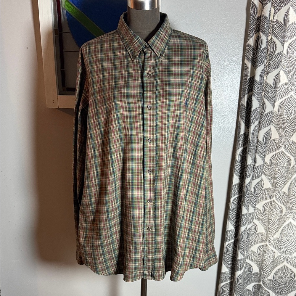 Polo Ralph Lauren XXL 100% Cotton Plaid Button Down Shirt